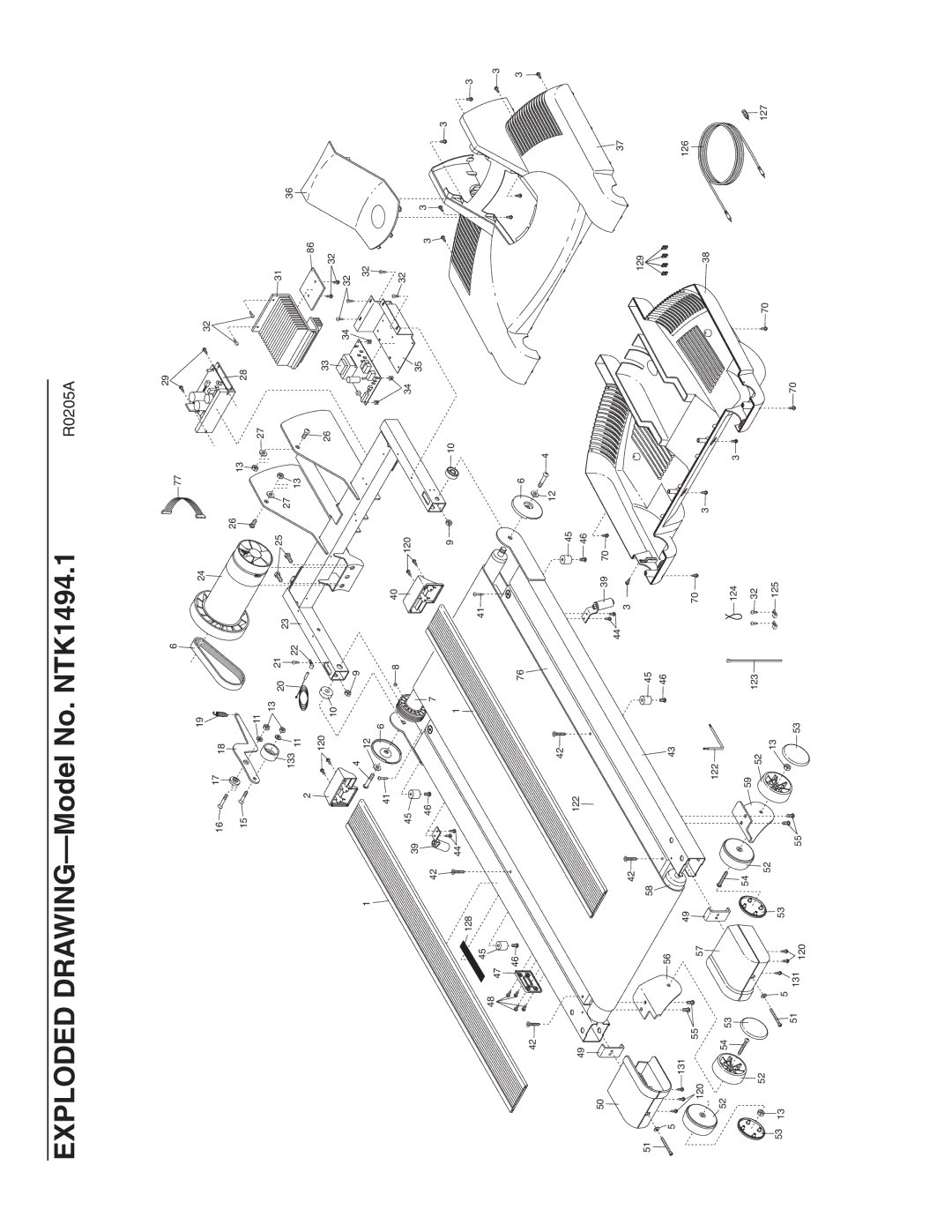 NordicTrack manual Exploded DRAWING-Model No. NTK1494.1 