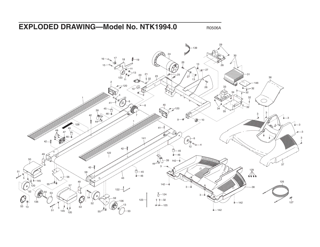 NordicTrack user manual Exploded DRAWING-Model No. NTK1994.0 