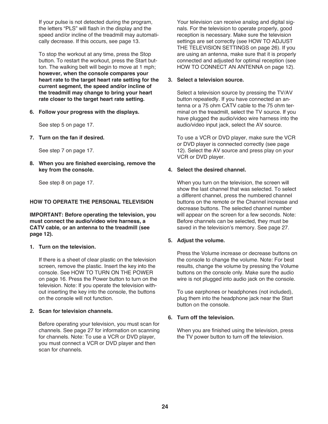 NordicTrack NTL01909.2 manual Scan for television channels, Select a television source, Select the desired channel 