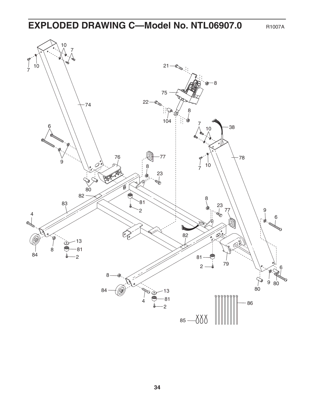 NordicTrack user manual Exploded Drawing C-Model No. NTL06907.0 