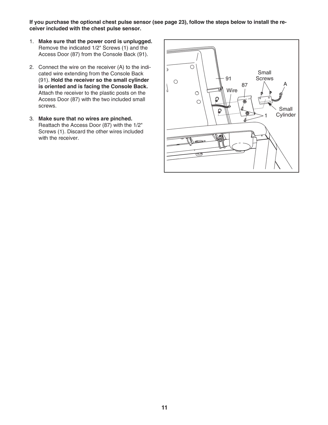 NordicTrack NTL06907.1 user manual Make sure that no wires are pinched 