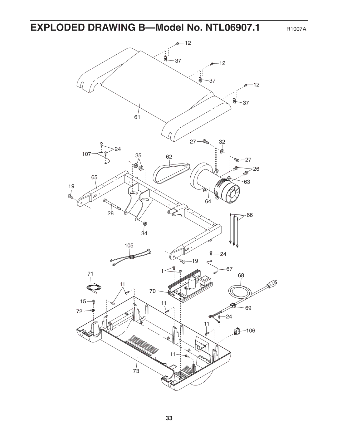 NordicTrack user manual Exploded Drawing B-Model No. NTL06907.1 