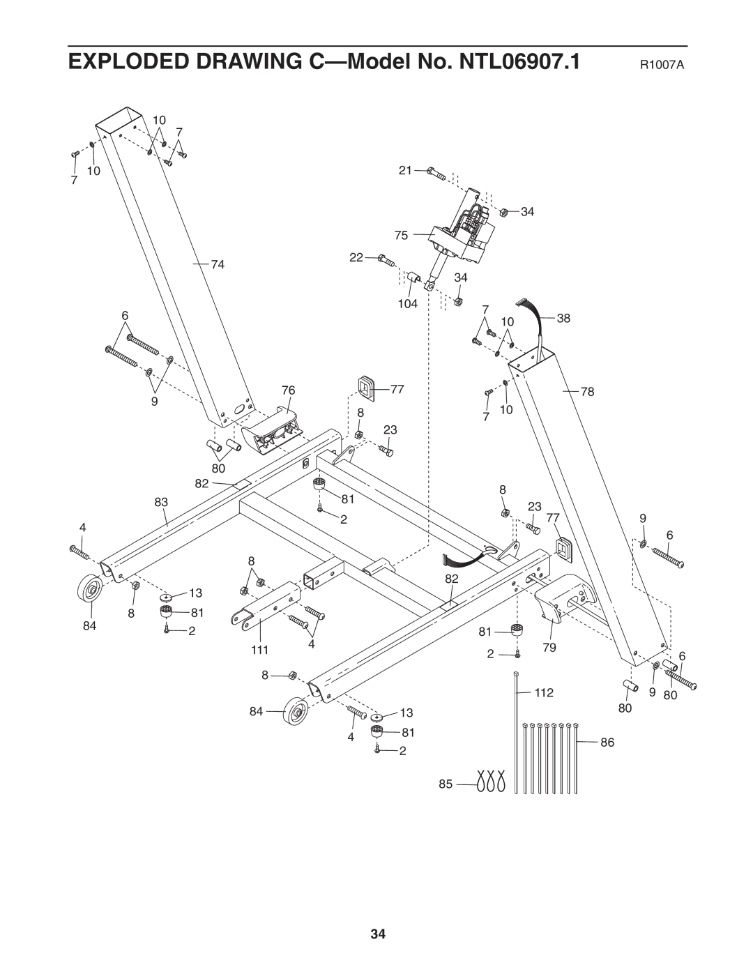 NordicTrack user manual Exploded Drawing C-Model No. NTL06907.1 