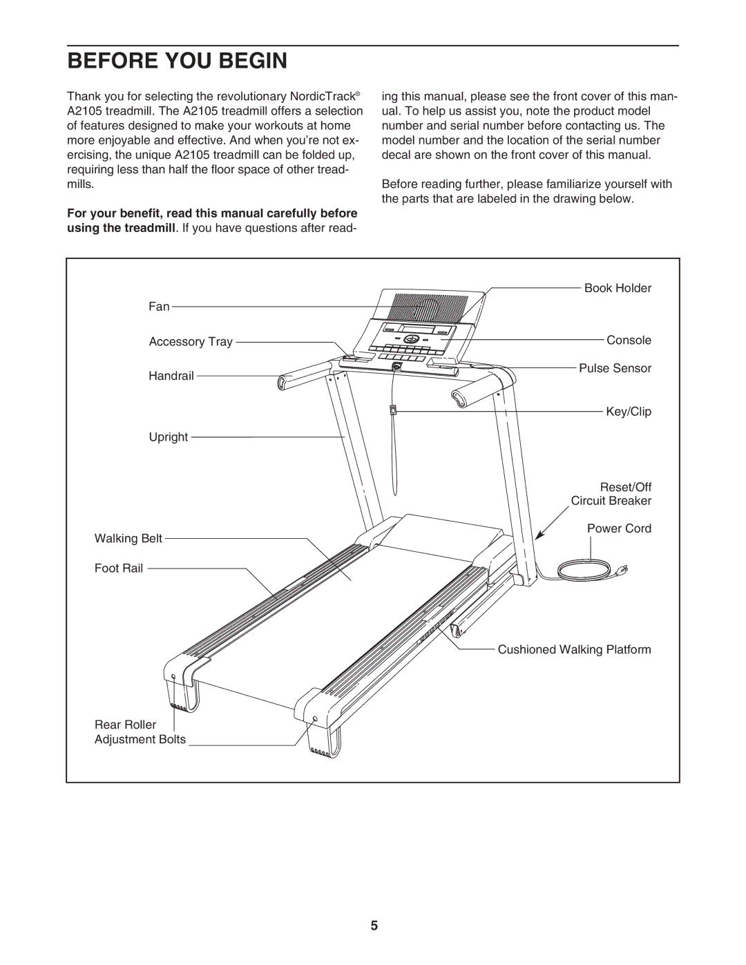 NordicTrack NTL06907.1 user manual Before YOU Begin 