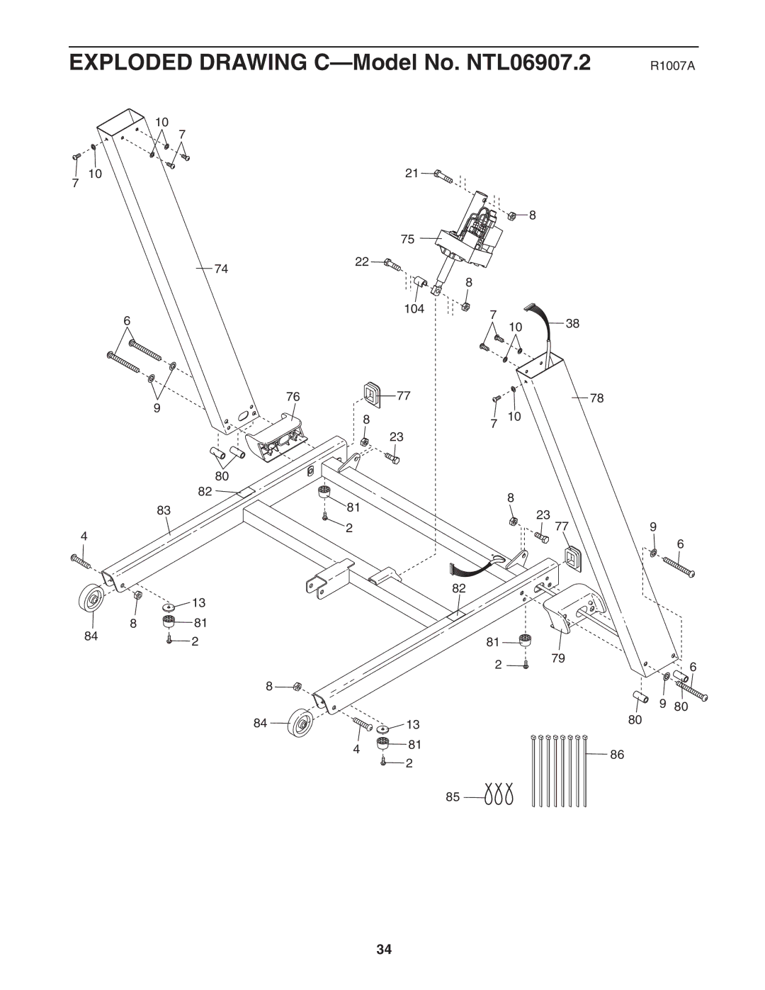 NordicTrack user manual Exploded Drawing C-Model No. NTL06907.2 