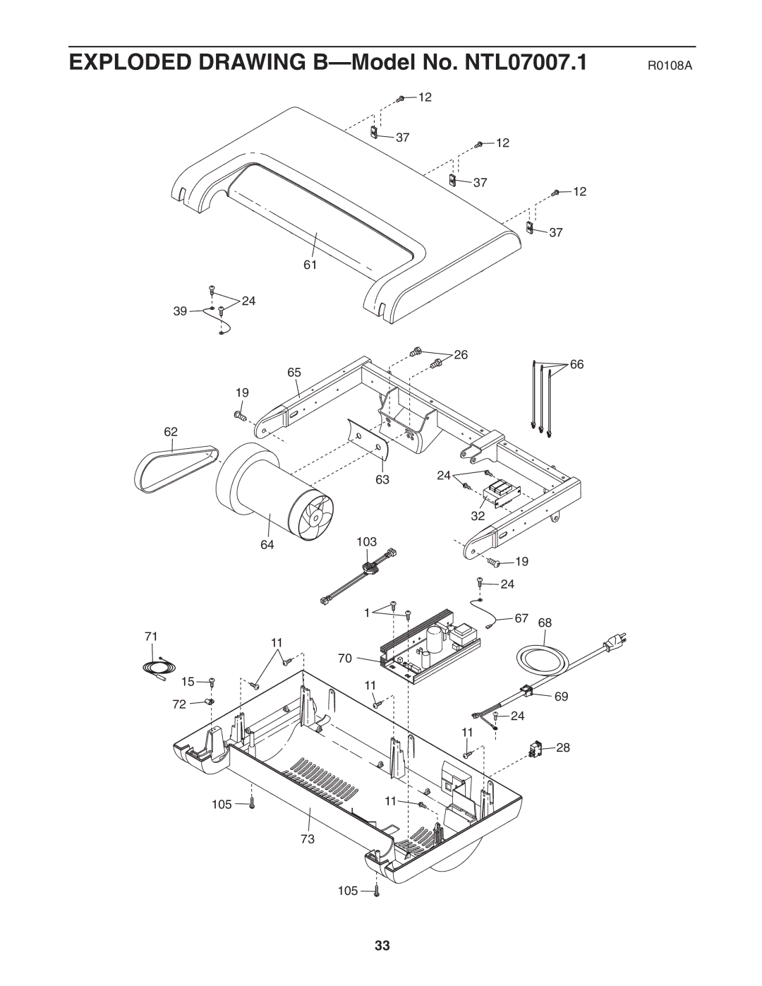 NordicTrack user manual Exploded Drawing B-Model No. NTL07007.1 