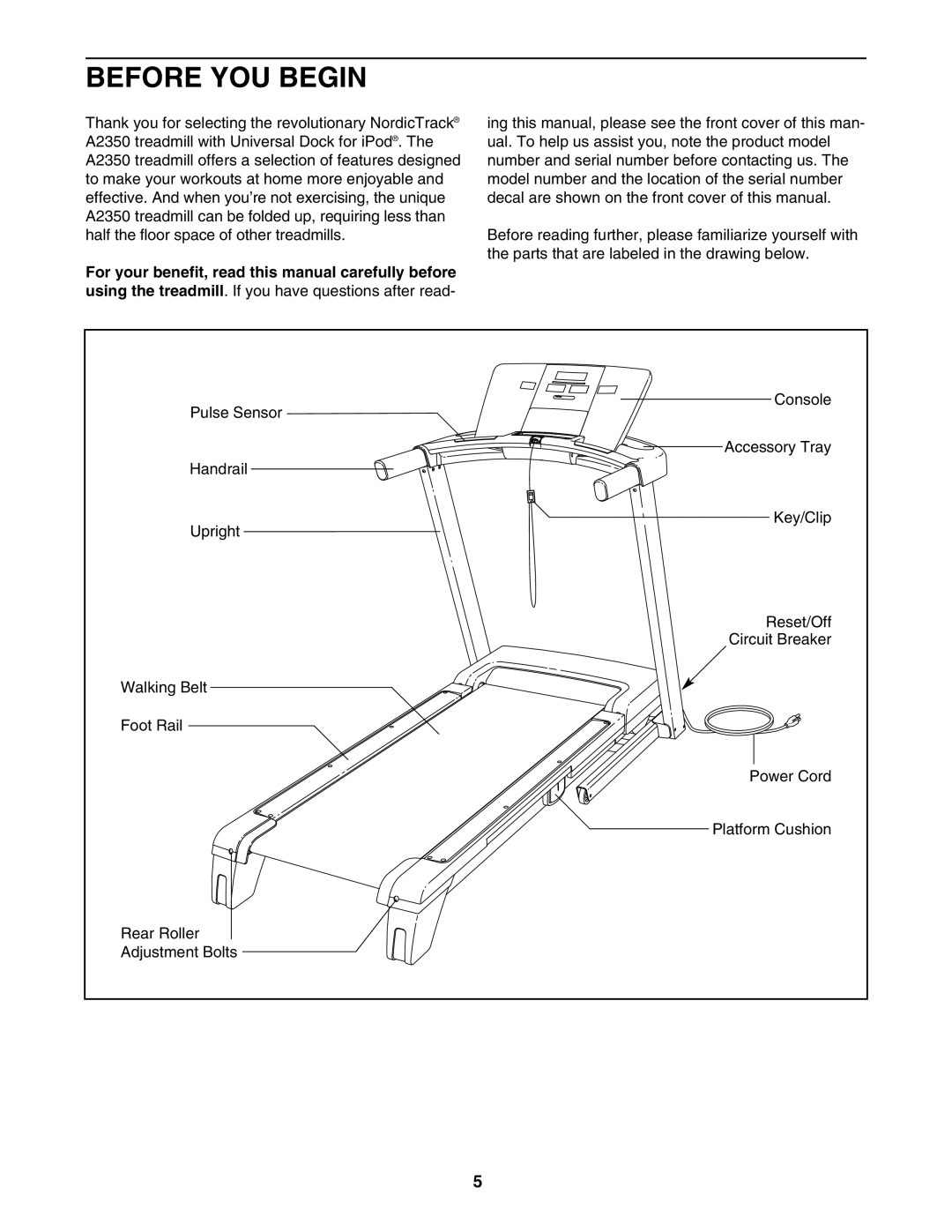 NordicTrack NTL07007.2 user manual Before YOU Begin 