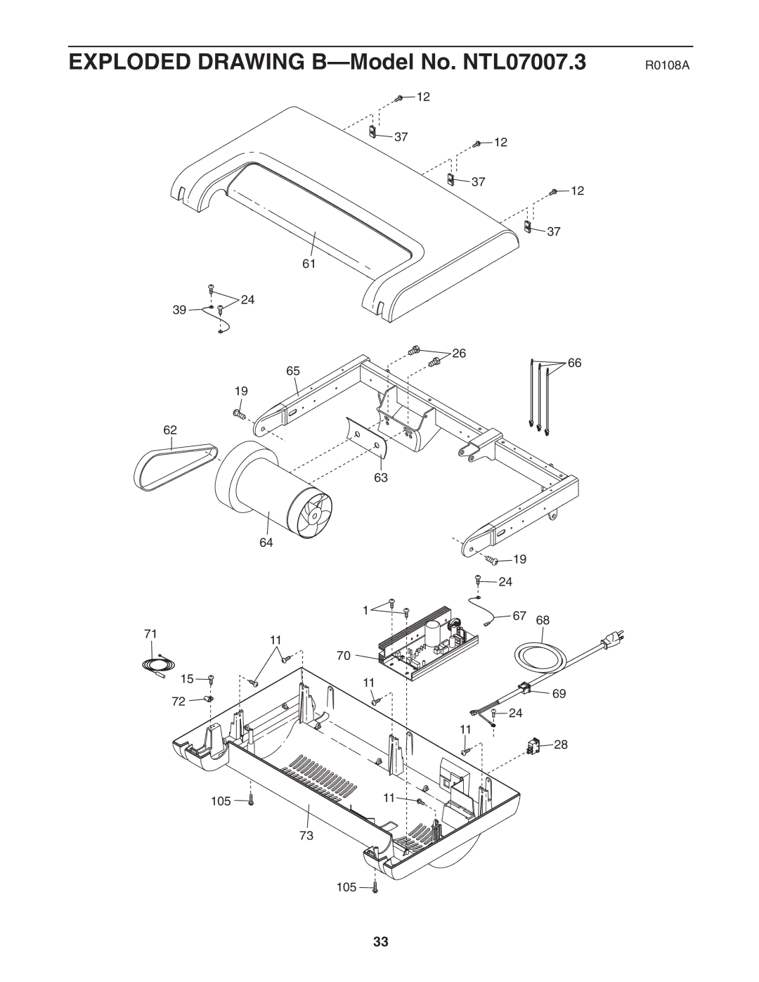 NordicTrack manual Exploded Drawing B-Model No. NTL07007.3 