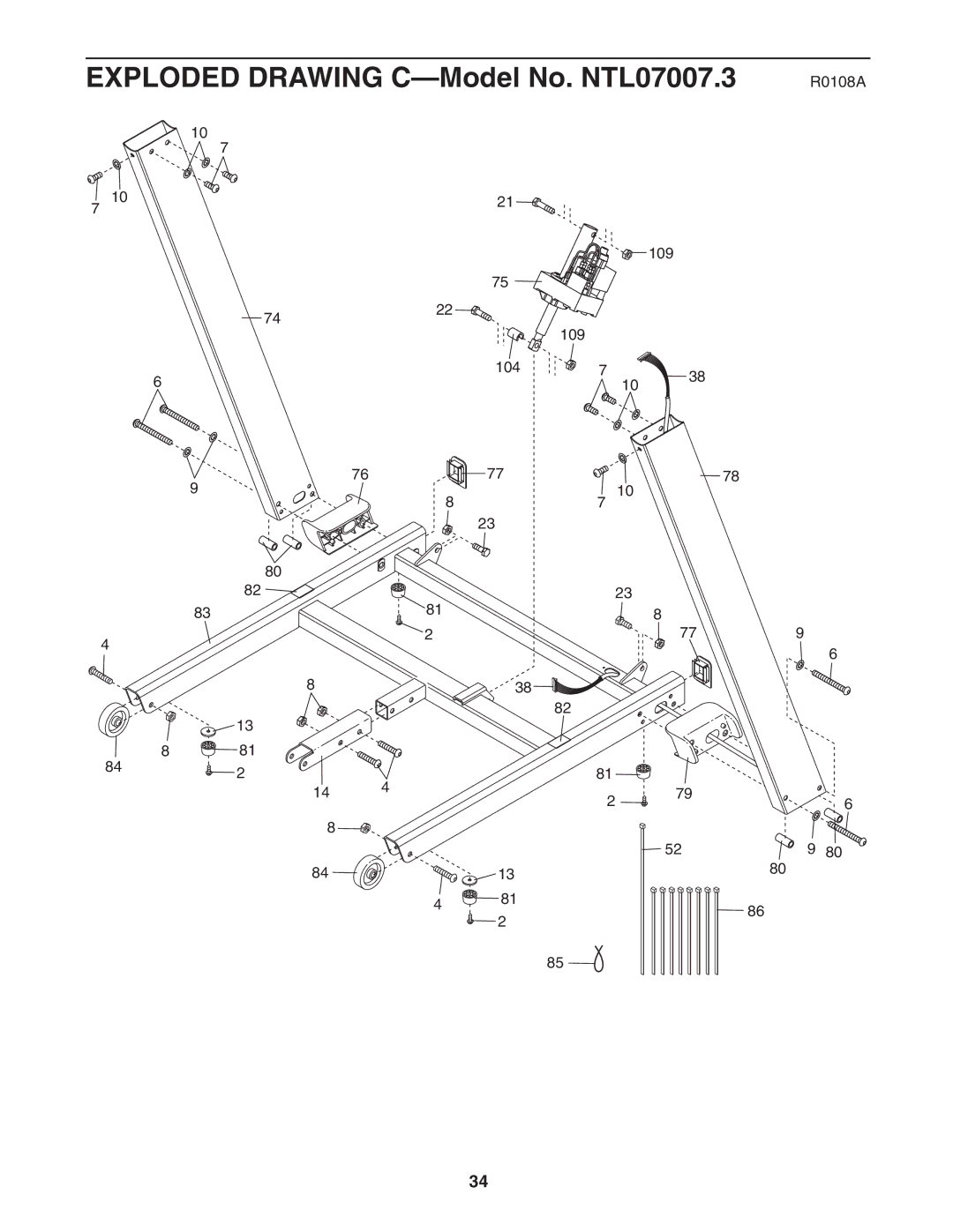 NordicTrack manual Exploded Drawing C-Model No. NTL07007.3 