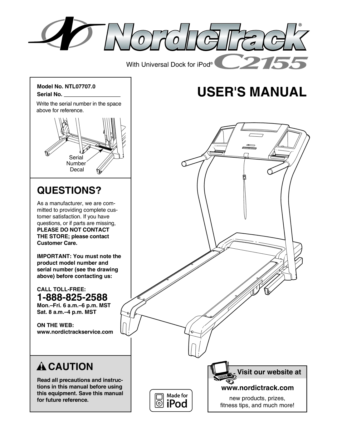 NordicTrack NTL07707.0 user manual Questions?, Please do not Contact, Call TOLL-FREE, On the WEB 