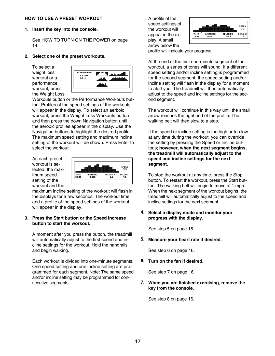 NordicTrack NTL07707.0 user manual HOW to USE a Preset Workout, Select one of the preset workouts 