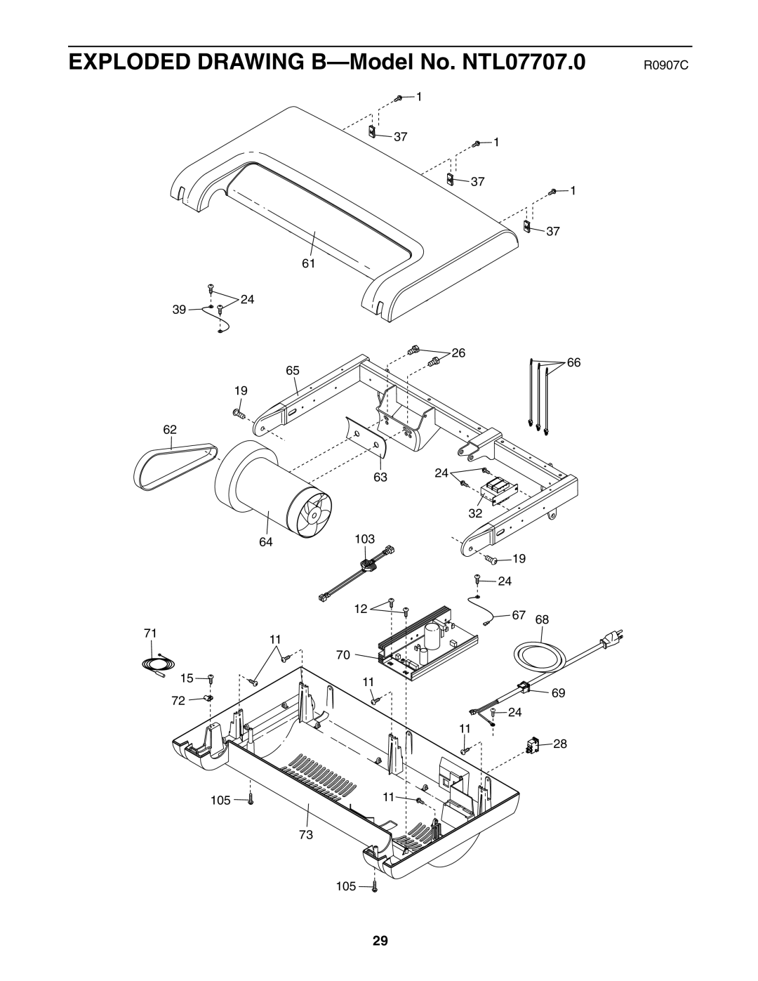 NordicTrack user manual Exploded Drawing B-Model No. NTL07707.0 