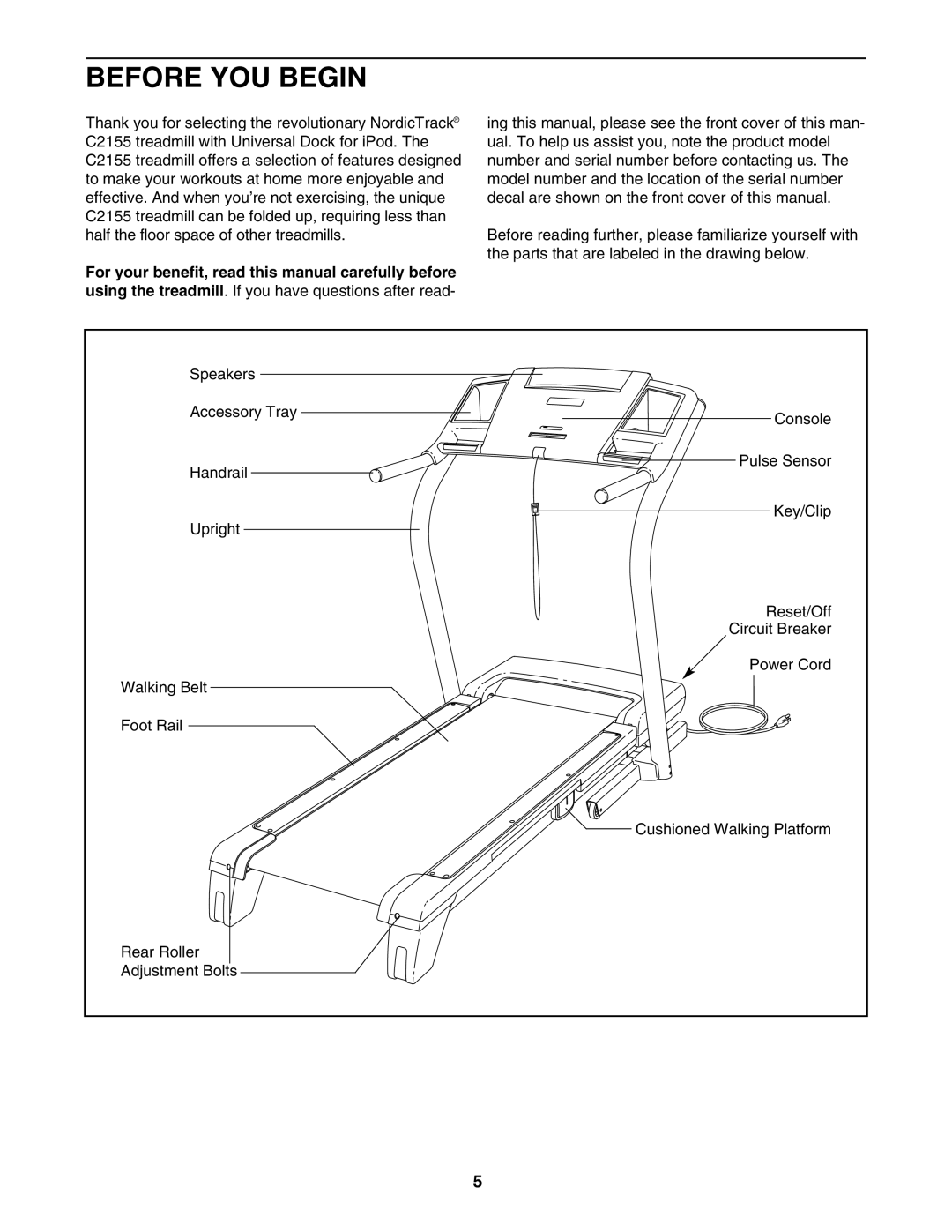 NordicTrack NTL07707.0 user manual Before YOU Begin 