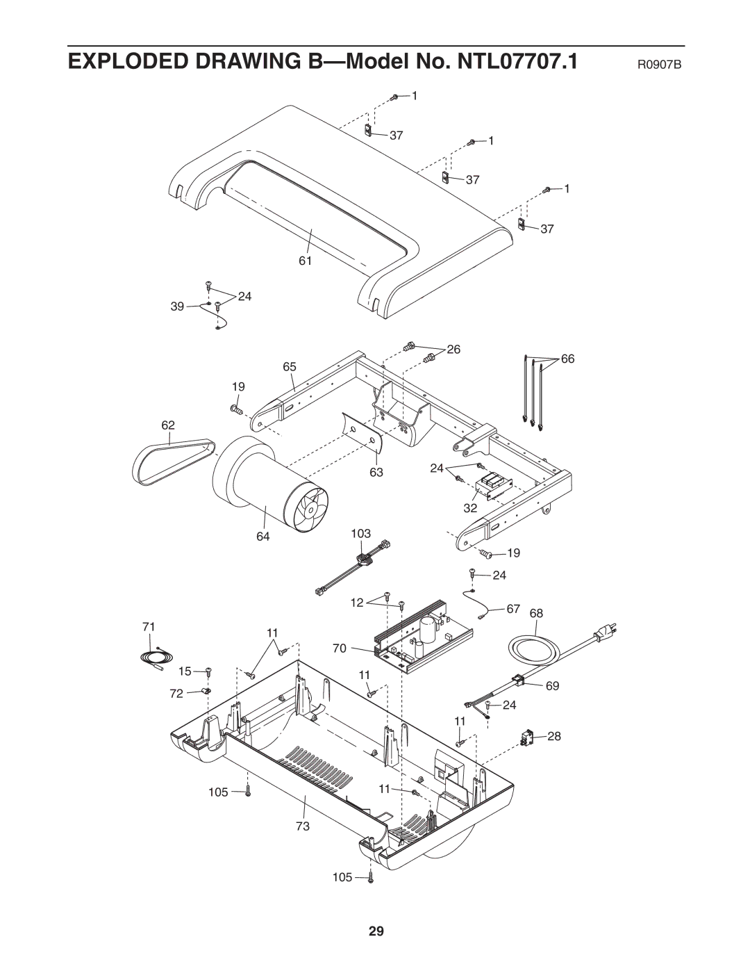 NordicTrack user manual Exploded Drawing B-Model No. NTL07707.1 