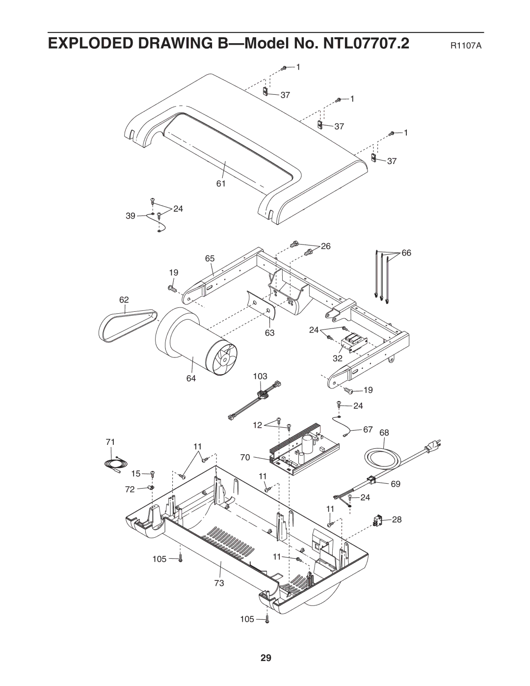 NordicTrack user manual Exploded Drawing B-Model No. NTL07707.2 