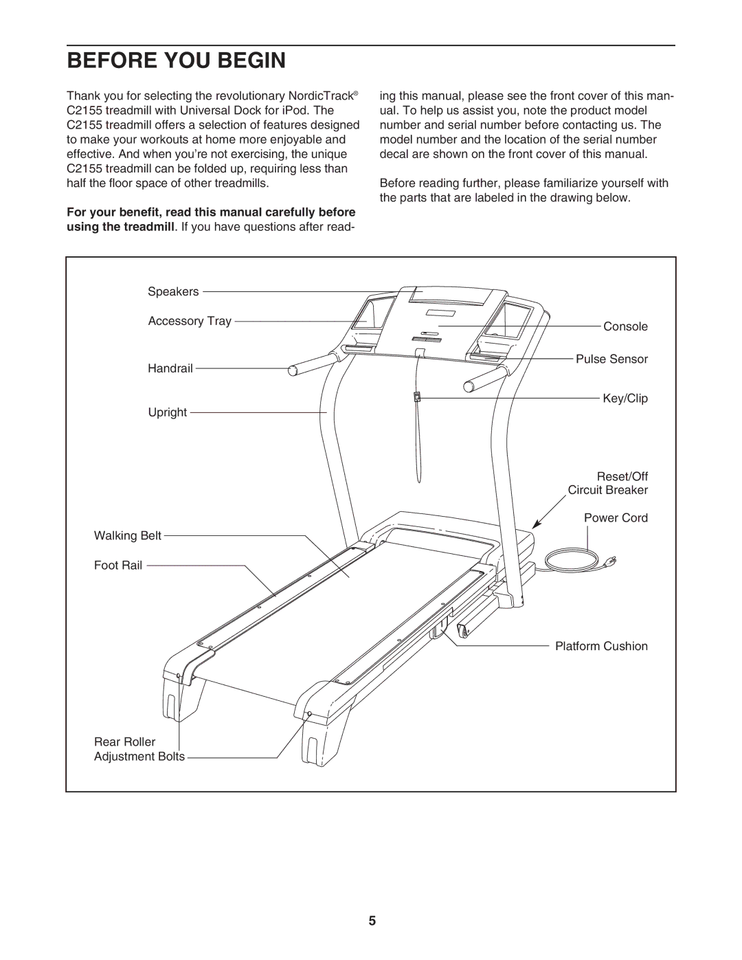 NordicTrack NTL07707.2 user manual Before YOU Begin 