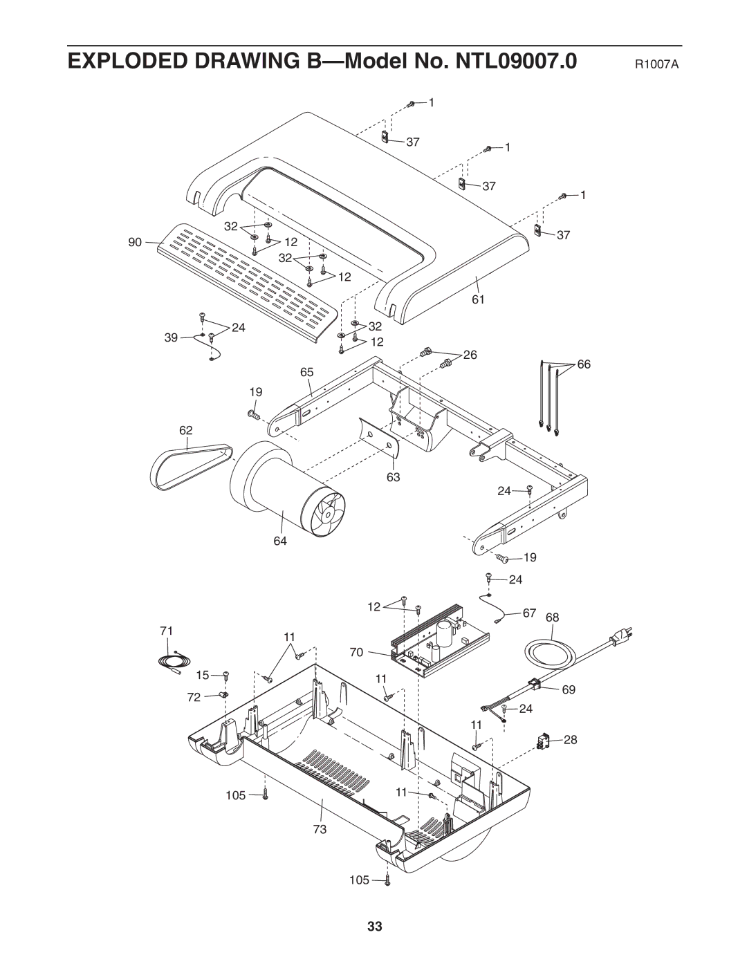 NordicTrack user manual Exploded Drawing B-Model No. NTL09007.0 