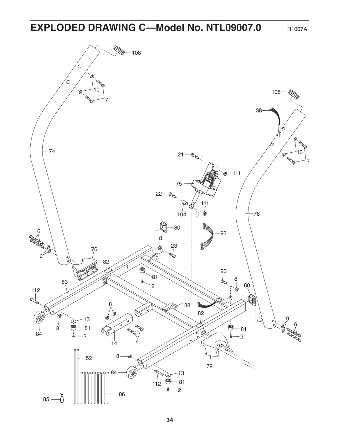 NordicTrack user manual Exploded Drawing C-Model No. NTL09007.0 