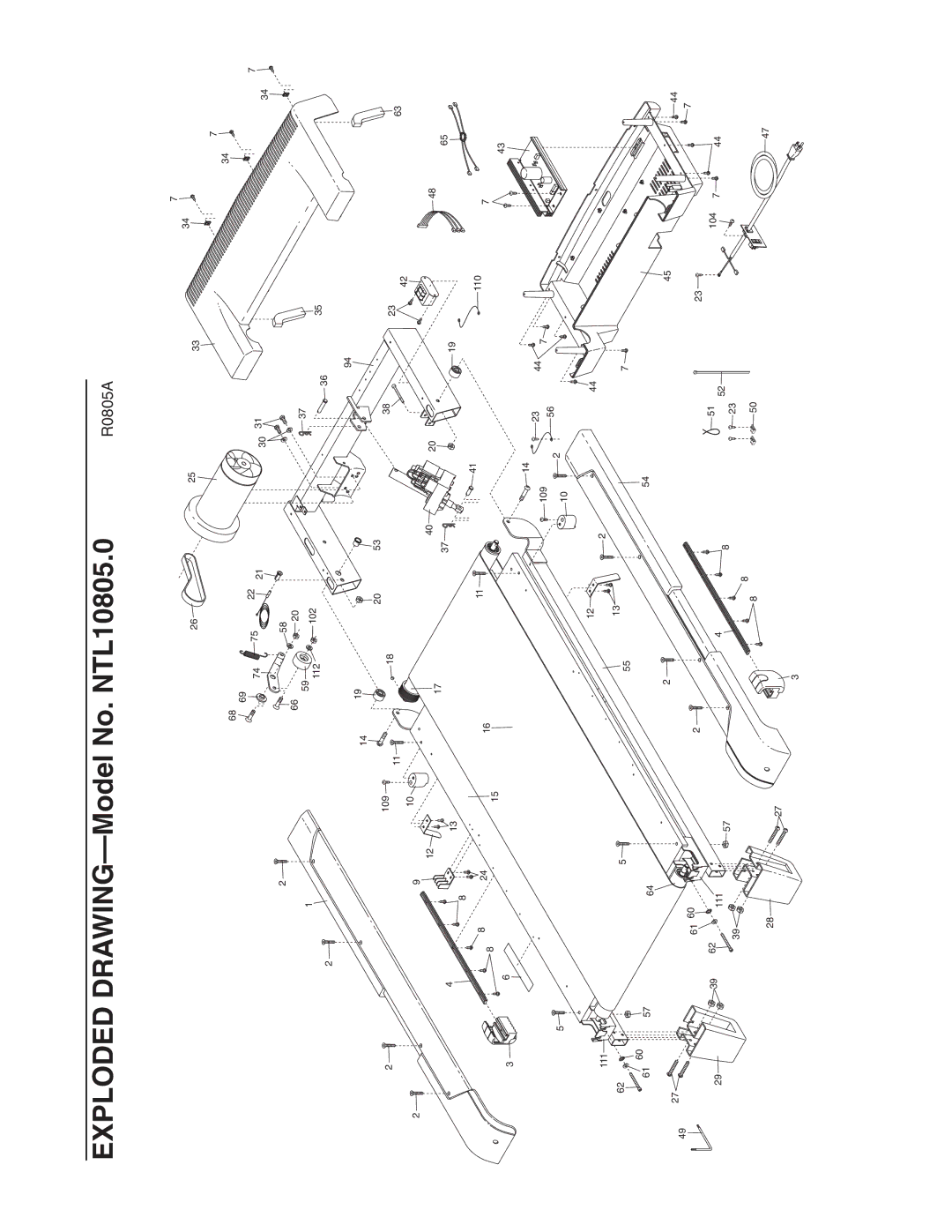 NordicTrack manual Exploded DRAWING-Model No. NTL10805.0 