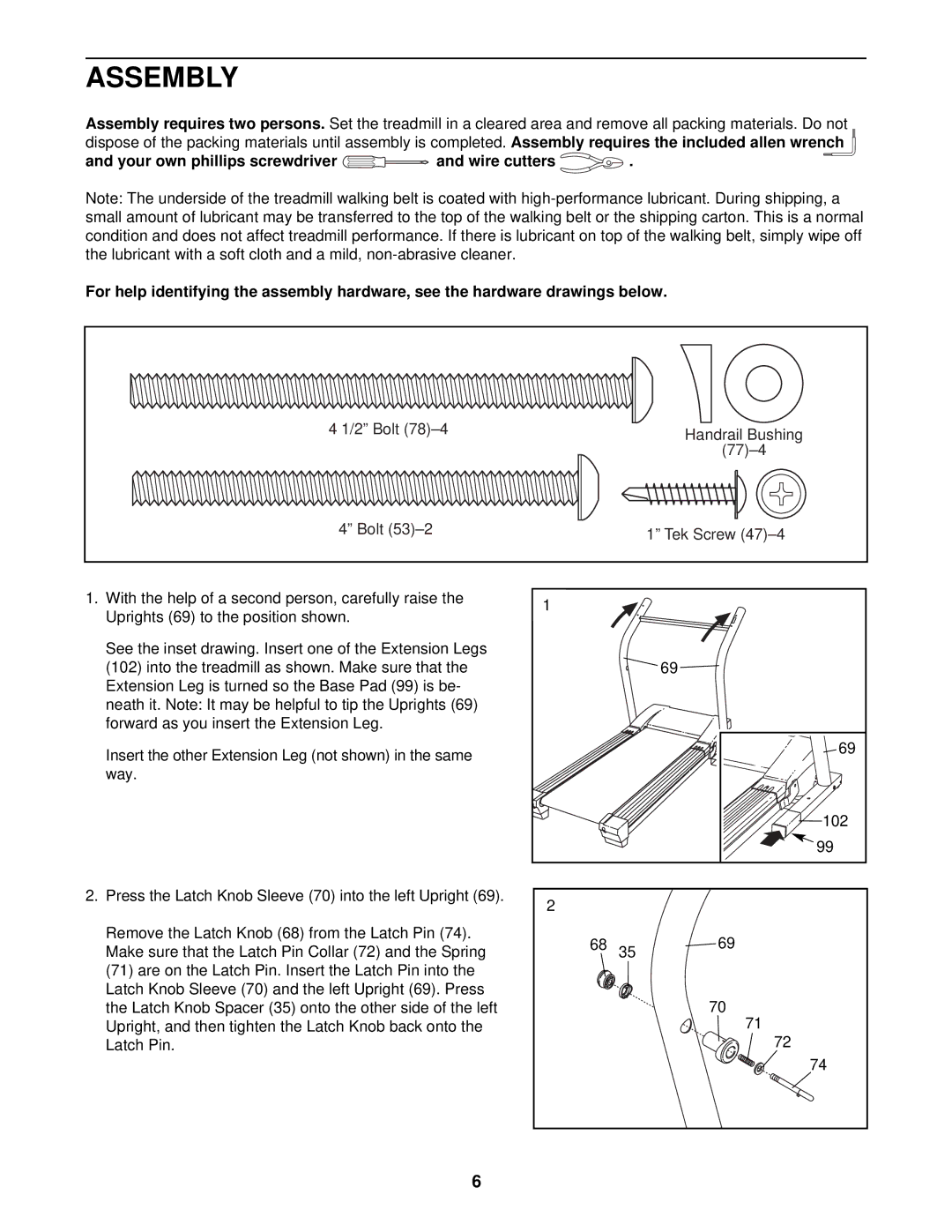 NordicTrack NTL10841 manual Assembly 