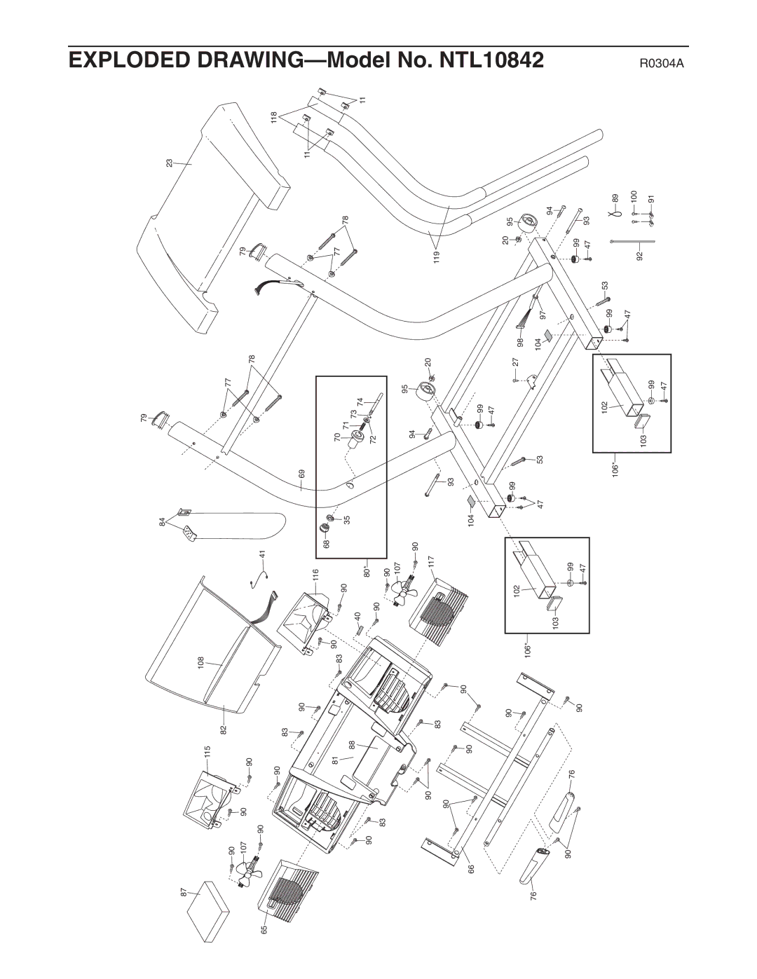 NordicTrack manual Exploded DRAWING-Model No. NTL10842 