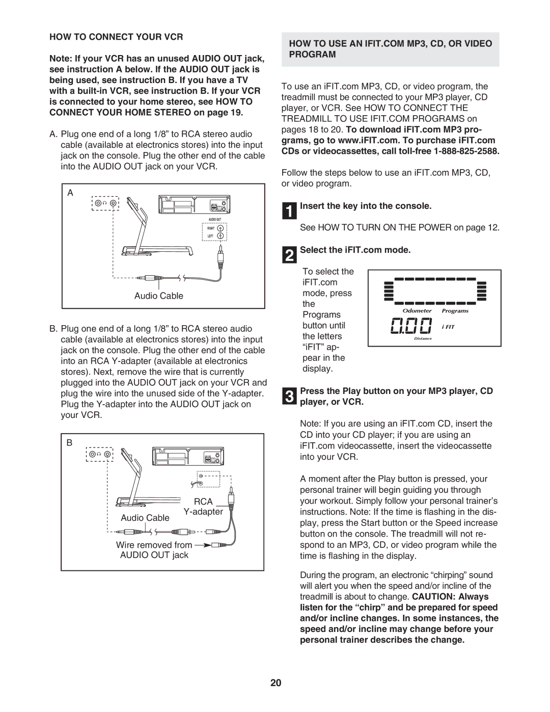 NordicTrack NTL10850 user manual HOW to Connect Your VCR, Press the Play button on your MP3 player, CD Player, or VCR 