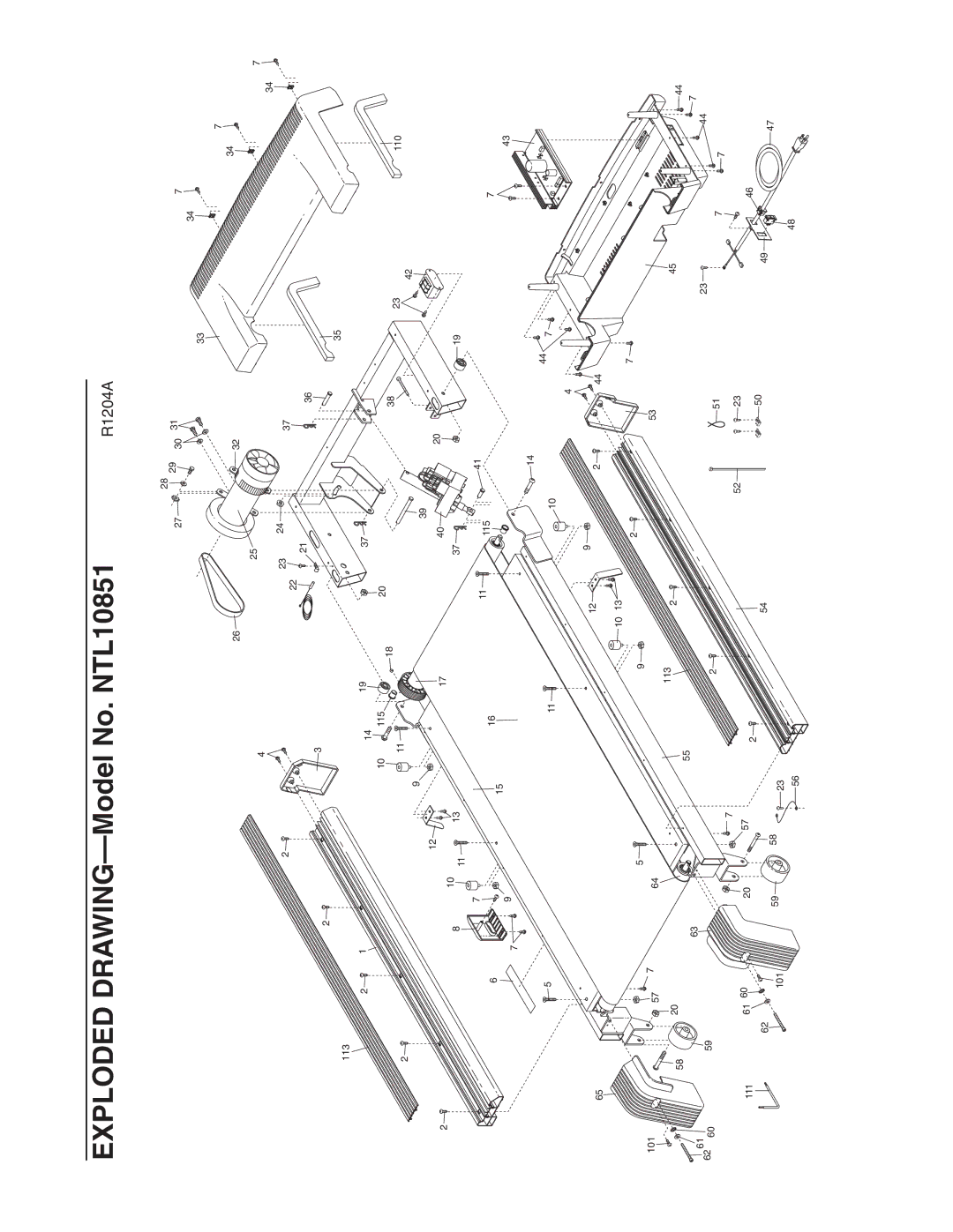 NordicTrack manual Exploded DRAWING-Model No. NTL10851 