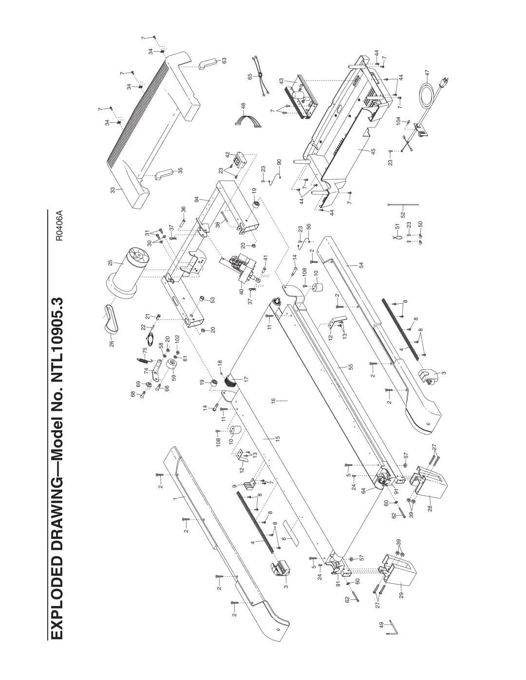 NordicTrack user manual Exploded DRAWING-Model No. NTL10905.3 