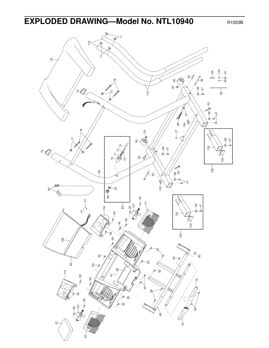 NordicTrack NTL10940 user manual Exploded 