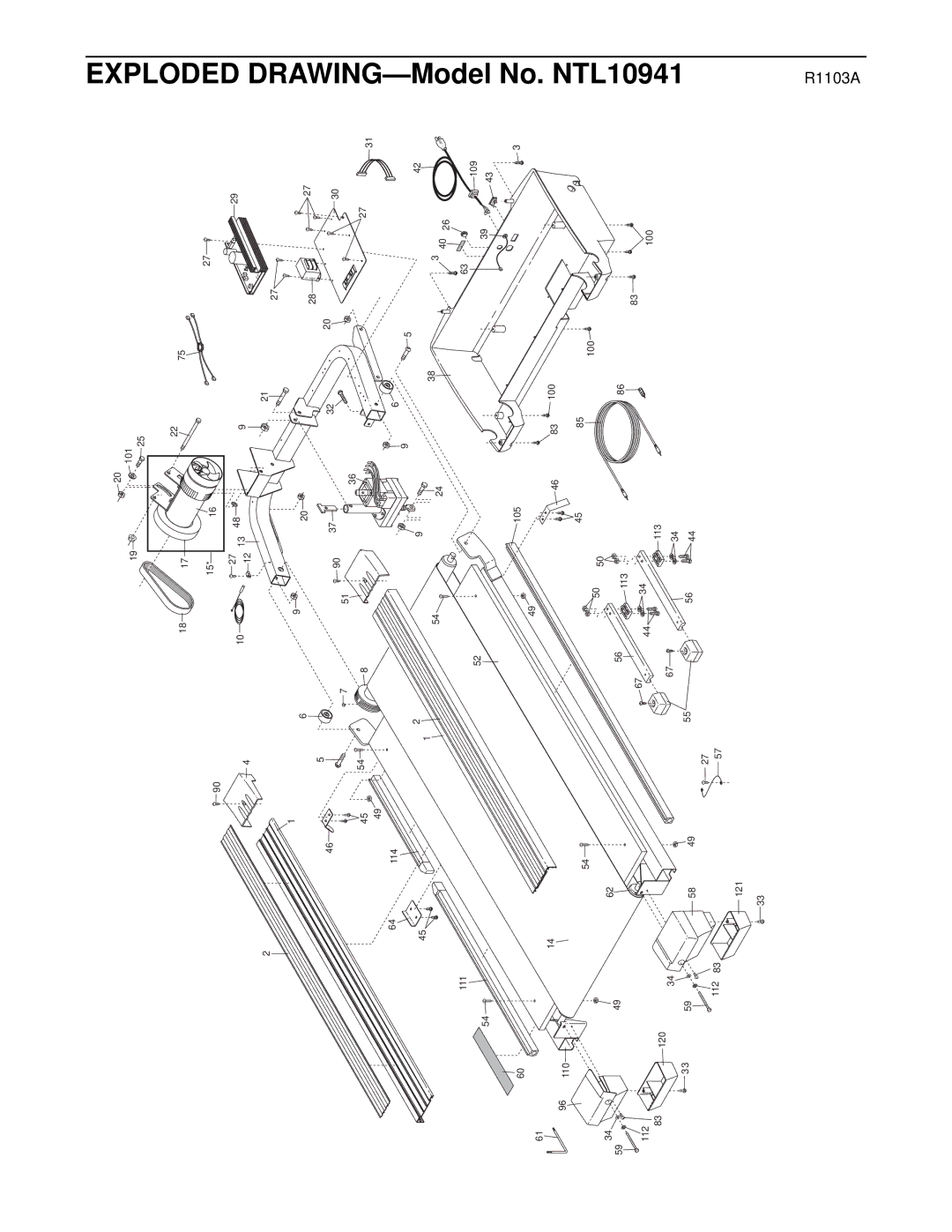 NordicTrack NTL10941 manual Exploded 