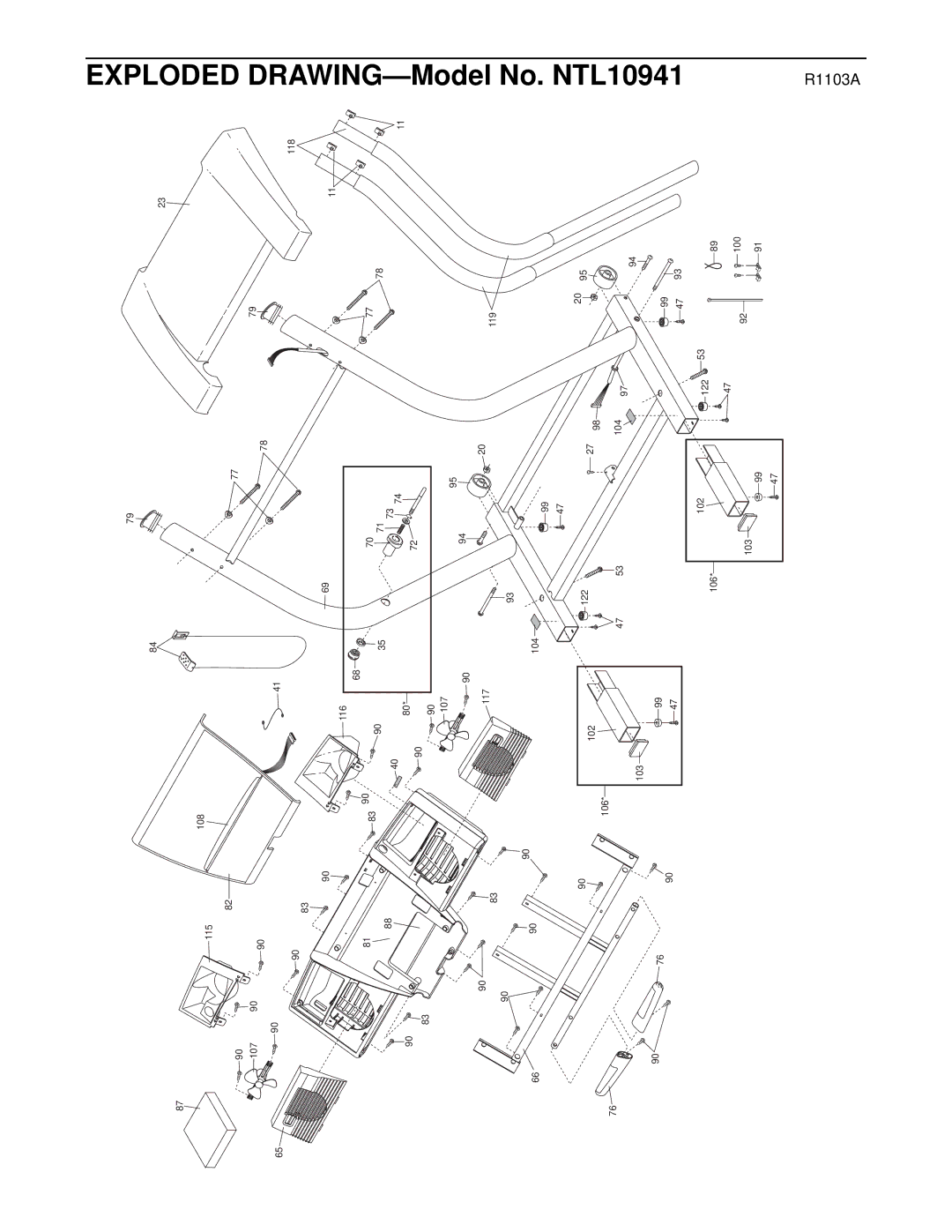 NordicTrack NTL10941 manual Exploded DRAWING-Model No 