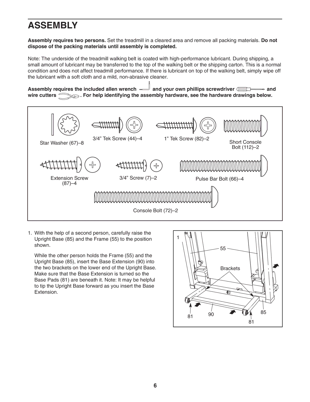 NordicTrack NTL10950 user manual Assembly 