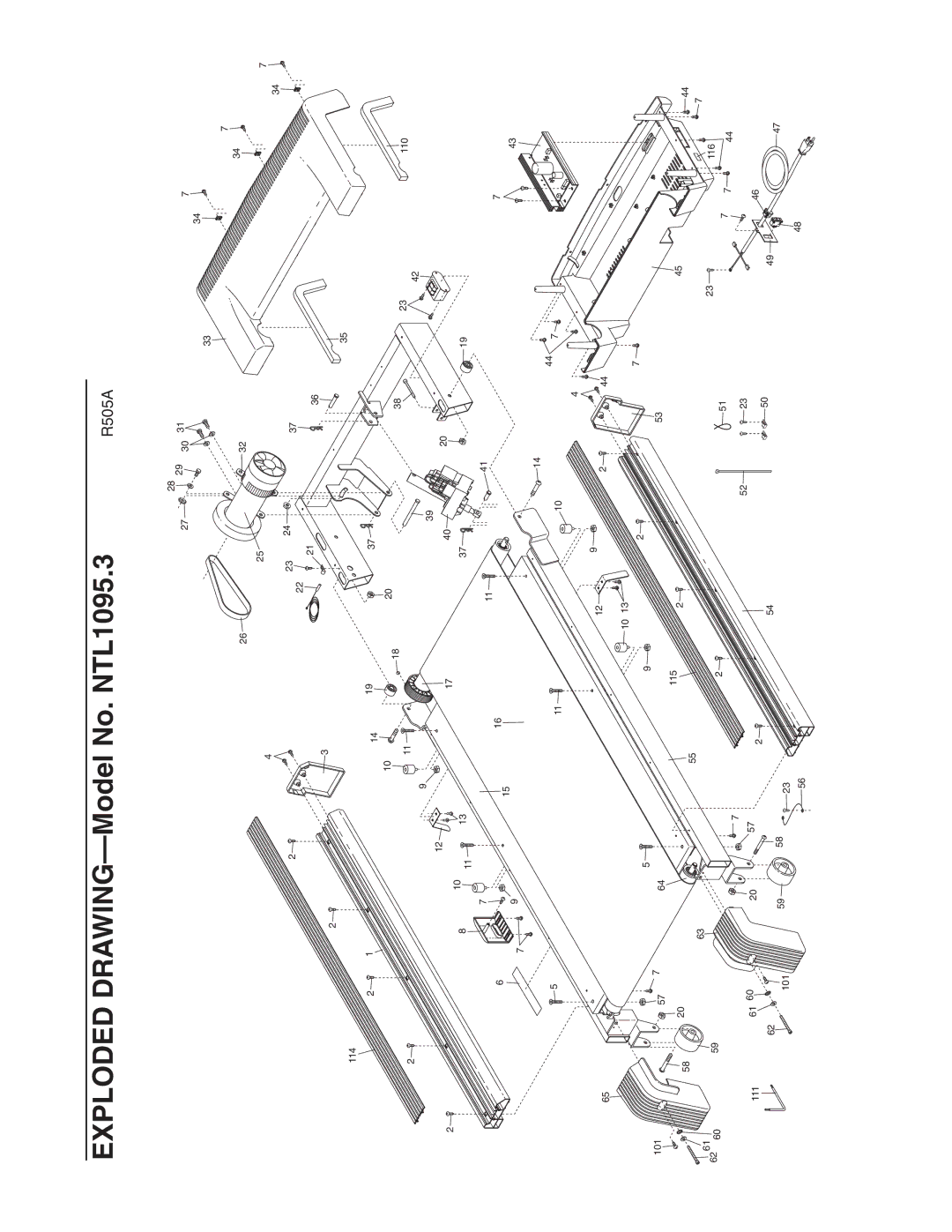 NordicTrack user manual Exploded DRAWING-Model No. NTL1095.3 