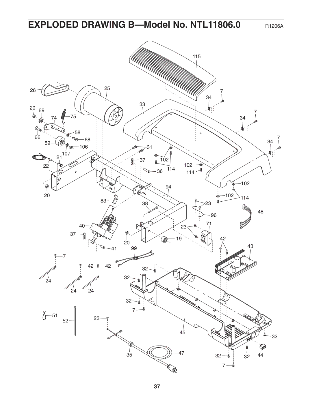 NordicTrack manual Exploded Drawing B-Model No. NTL11806.0 