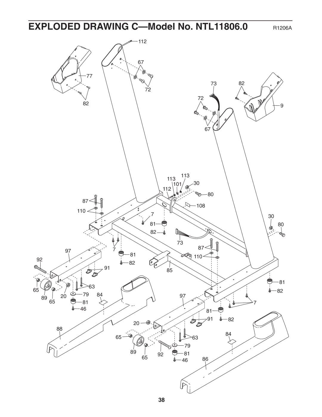 NordicTrack manual Exploded Drawing C-Model No. NTL11806.0 