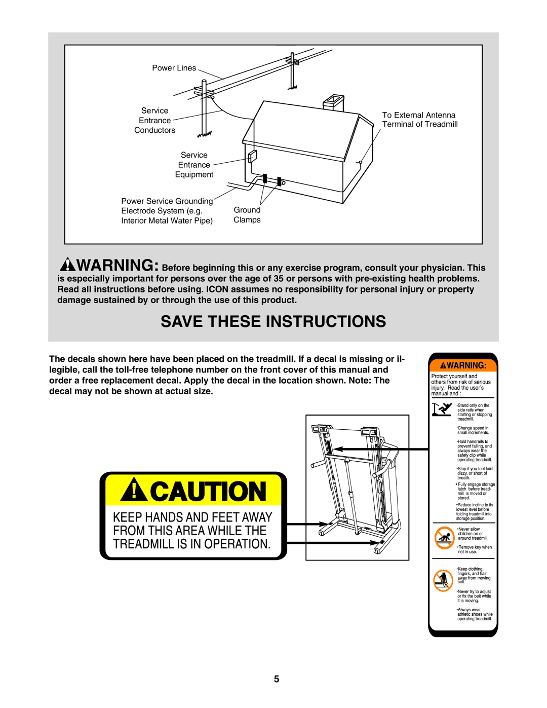 NordicTrack NTL11806.1 manual Power Lines Service To External Antenna 