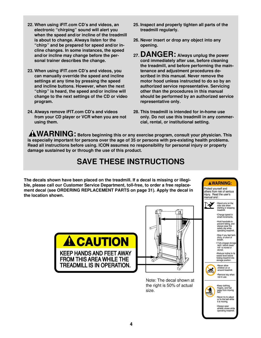 NordicTrack NTL11920 user manual Never insert or drop any object into any opening 