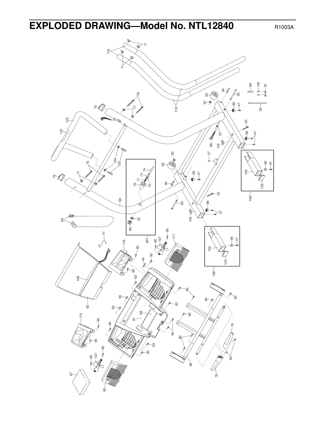 NordicTrack NTL12840 user manual Exploded DRAWING-Model No 