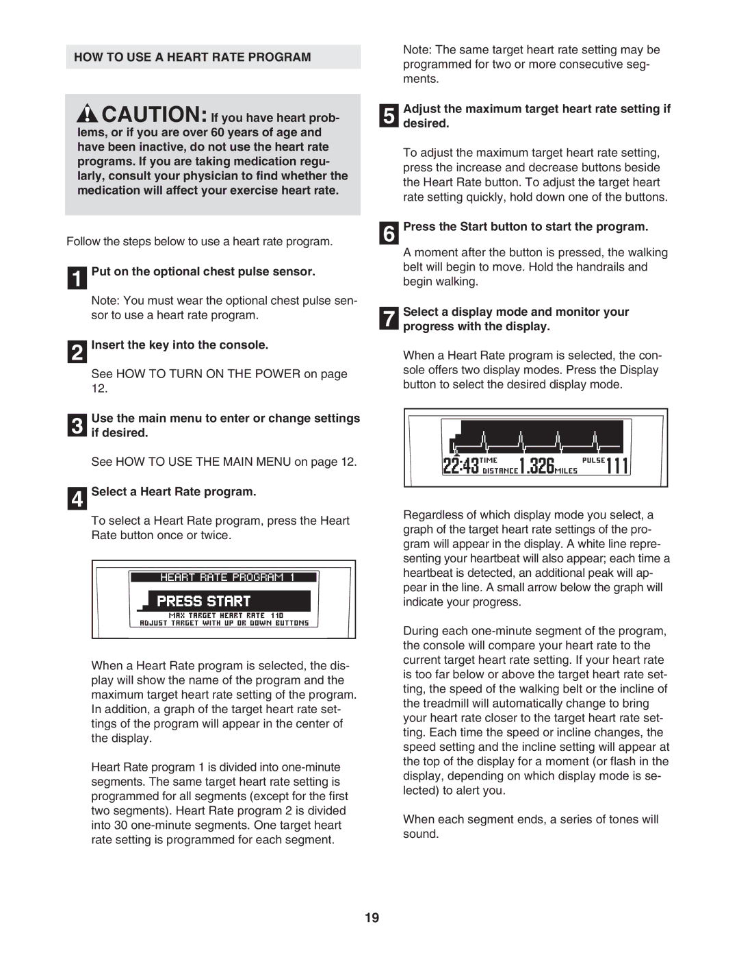 NordicTrack NTL12905.0 manual HOW to USE a Heart Rate Program, Select a Heart Rate program 