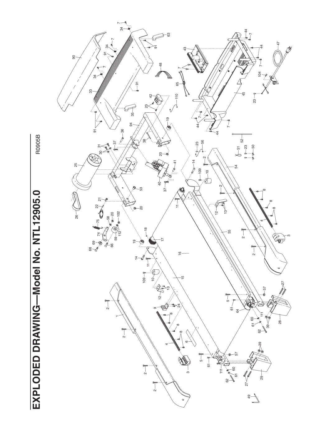 NordicTrack manual Exploded DRAWING-Model No. NTL12905.0 