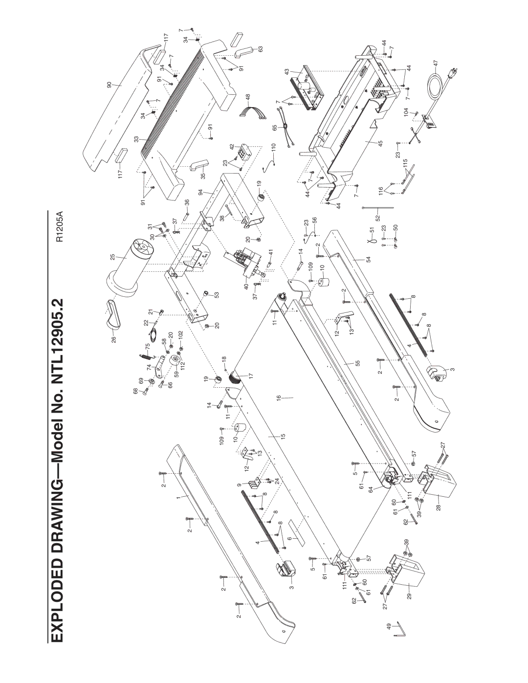 NordicTrack manual Exploded DRAWING-Model No. NTL12905.2 