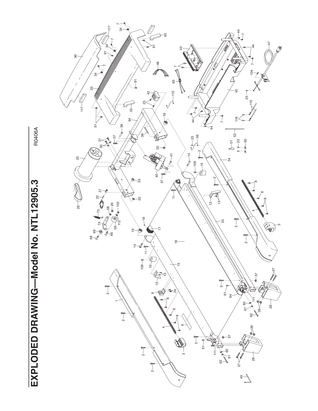 NordicTrack manual Exploded DRAWING-Model No. NTL12905.3 