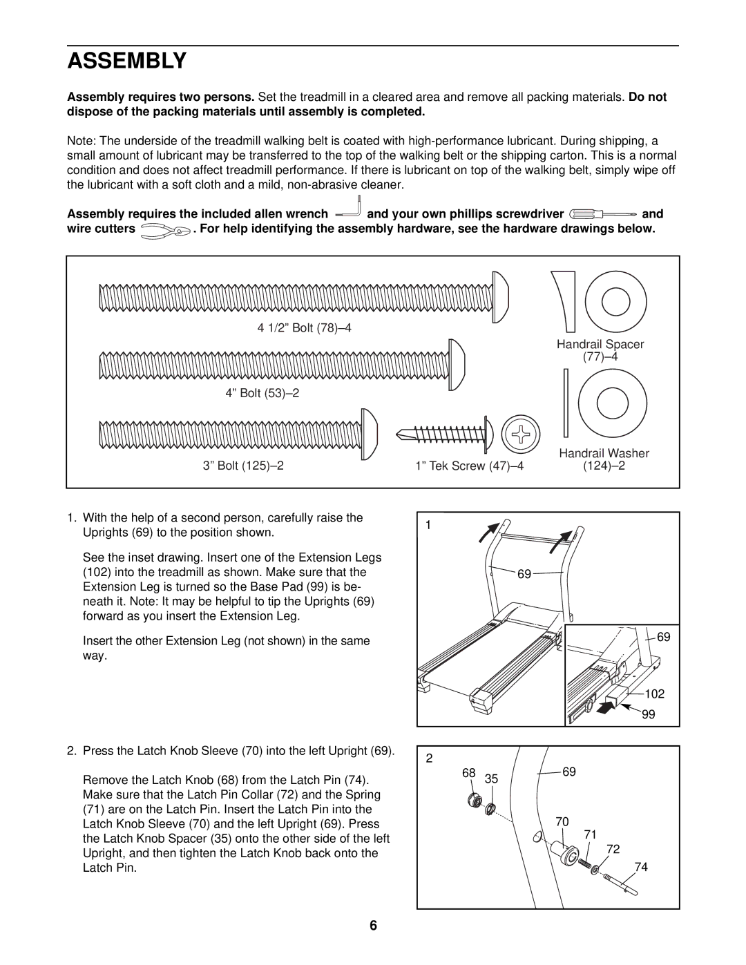 NordicTrack NTL12940 user manual Assembly, Your own phillips screwdriver Wire cutters 