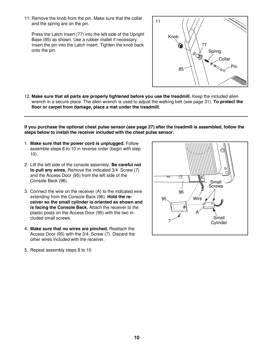 NordicTrack NTL12950 user manual Wire 