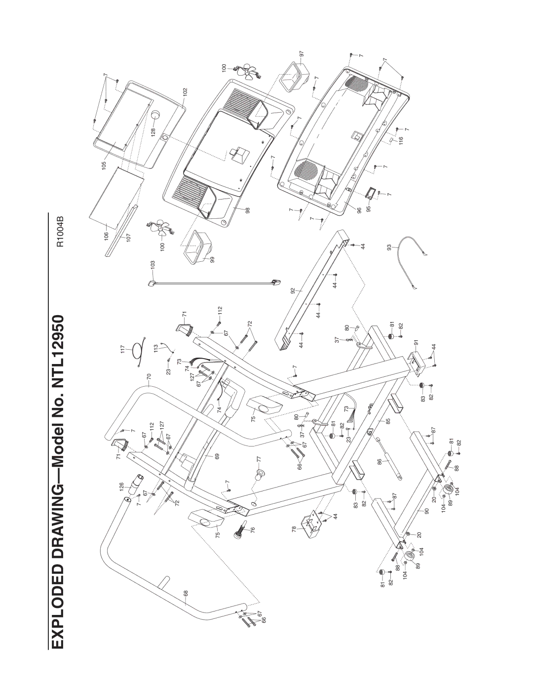 NordicTrack user manual Exploded DRAWING-Model No. NTL12950 