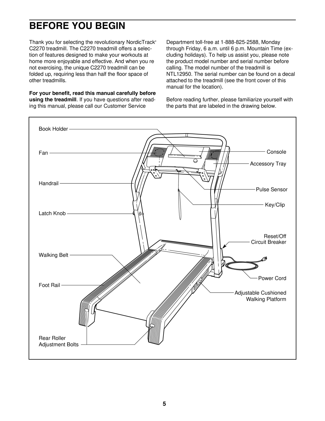 NordicTrack NTL12950 user manual Before YOU Begin 