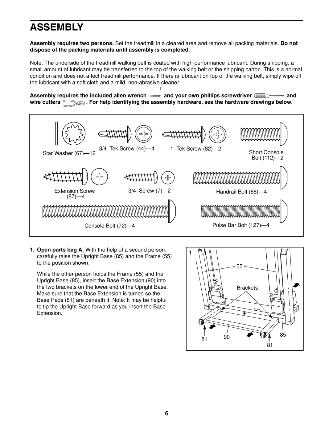 NordicTrack NTL12950 user manual Assembly 