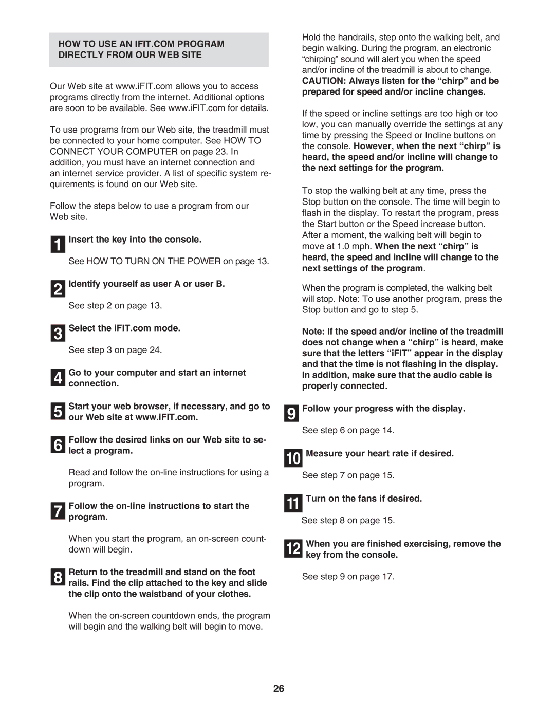 NordicTrack NTL12951 user manual Directly from OUR WEB Site, Follow the on-line instructions to start Program 