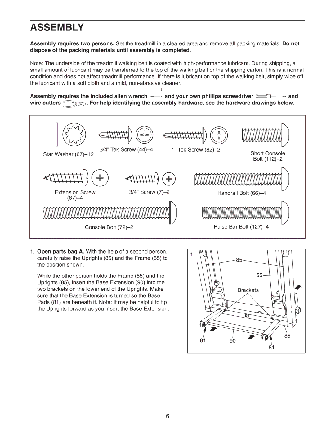 NordicTrack NTL12951 user manual Assembly 