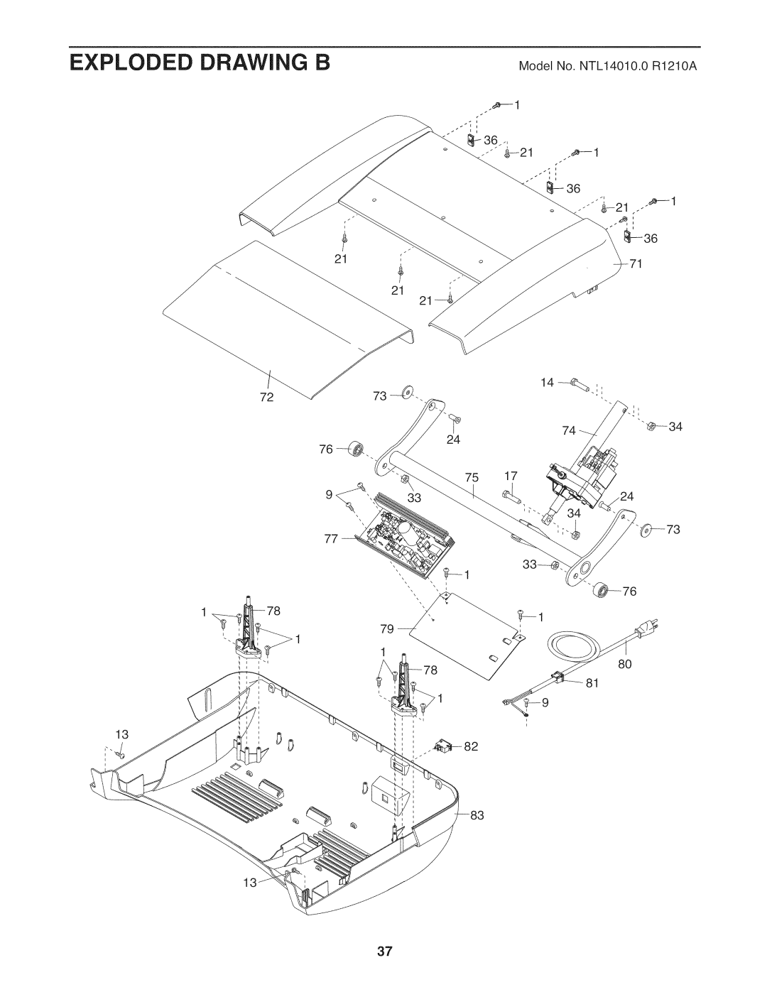 NordicTrack NTL14010.0 warranty Exploded Drawing B 